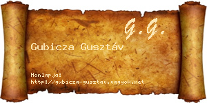 Gubicza Gusztáv névjegykártya